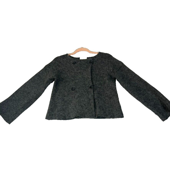 J. Crew Collection Jacket XS Gray Double Breasted Sweater Wool Alpaca Blend - Picture 1 of 9